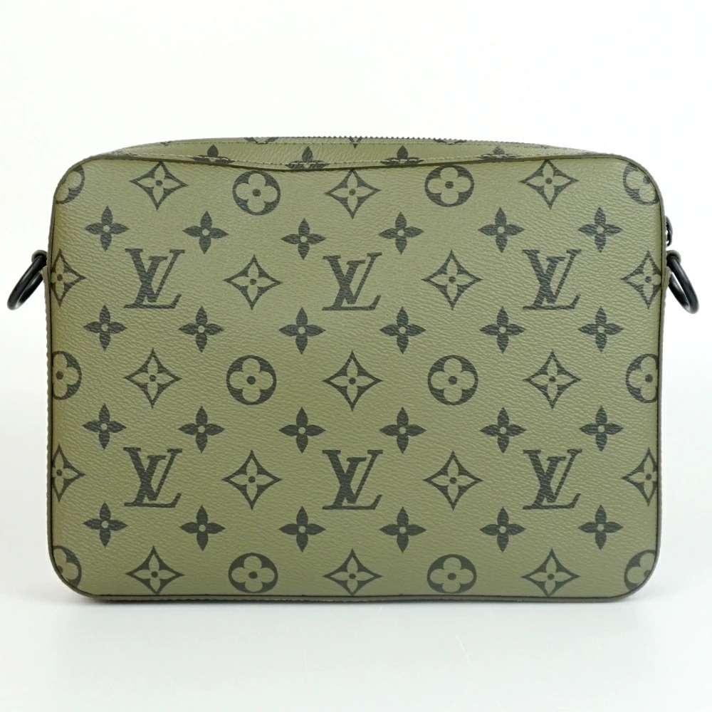 LOUIS VUITTON Trio Messenger Monogram Canvas Khaki Green Shoulder Bag